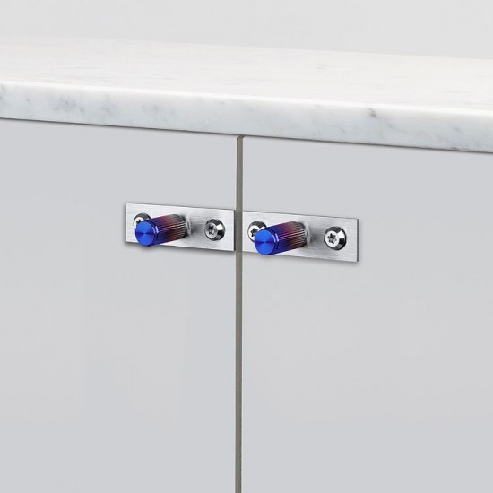 Pair of Linear Cabinet Knobs on Backplate