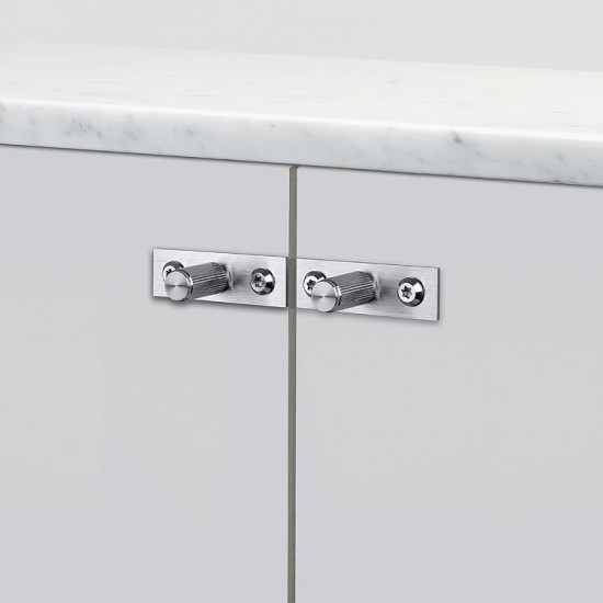 Pair of Linear Cabinet Knobs on Backplate