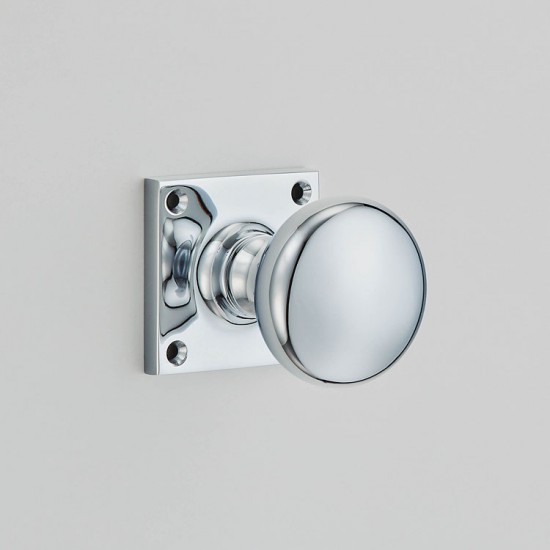 Croft 1757SQ Cushion Door Knob on Square Backplate