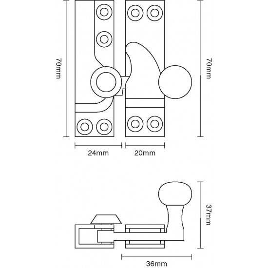 Croft 1025 Straight Arm Sash Window Fastener