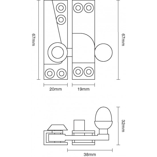 Croft 1036 Acorn Knob Sash Window Fastener