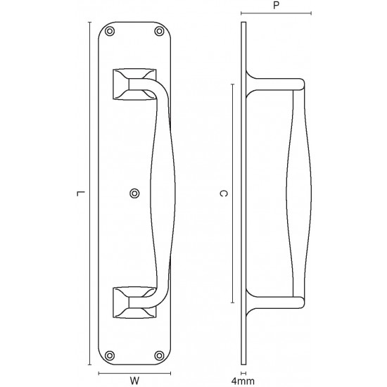 Croft 1654 Cast in One Pull Handle on a Plate