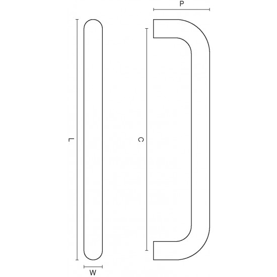 Croft 1681 Round Bar Pull Handle - Bolt Fixed