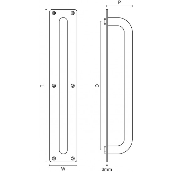 Croft 1691 Pull Handle on a Plate