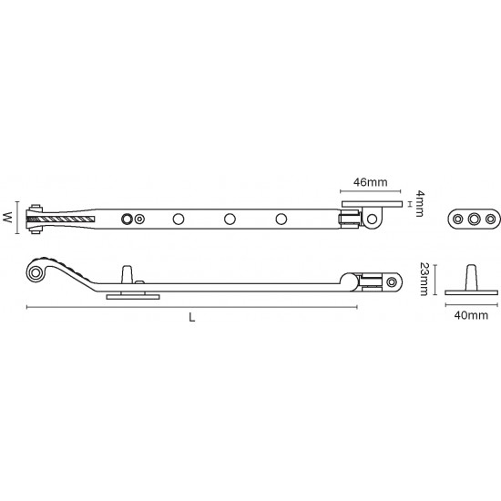 Croft 1728L Georgian Window Casement Stay Lockable Version