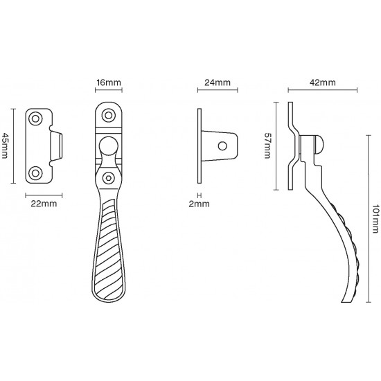 Croft 1738L Cotswold Wedge Locking Version Casement Fastener