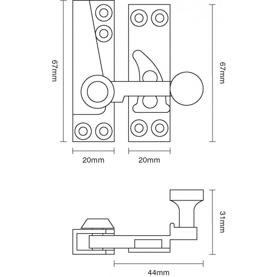 Croft 1761 Quadrant Arm Sash Window Fastener