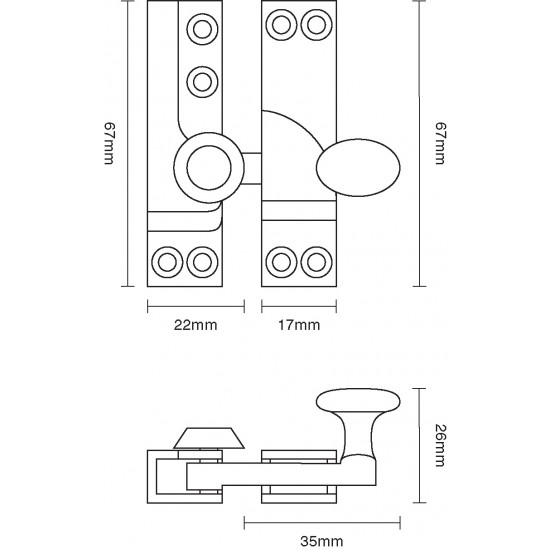 Croft 1762 Straight Arm Sash Window Fastener