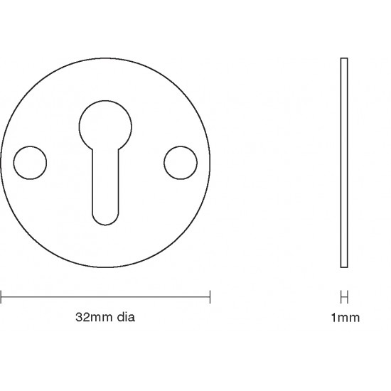 Croft 1784 32mm Open Escutcheon 