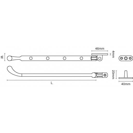 Croft 1791 Bulb End Window Casement Stay 