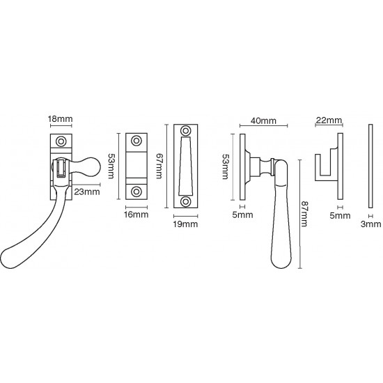 Croft 1792 Bulb End Casement Fastener