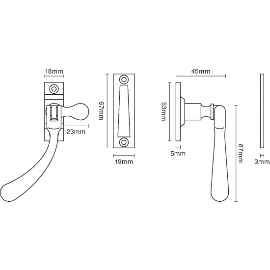 Croft 1792W Weather-seal Version Bulb End Casement Fastener