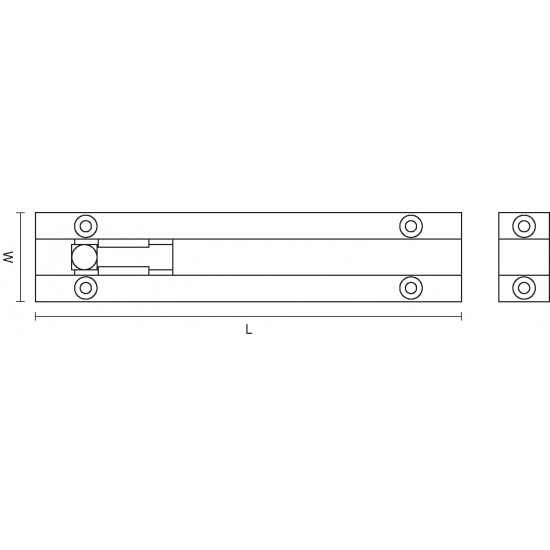 Croft 1801 Straight Barrel Bolt - 25mm Width