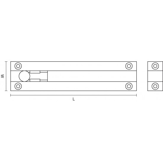 Croft 1802 Square Section Barrel Bolt - Straight