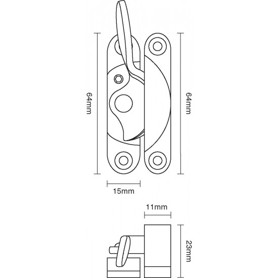 Croft 1825L Lockable Fitch Sash Window Fastener