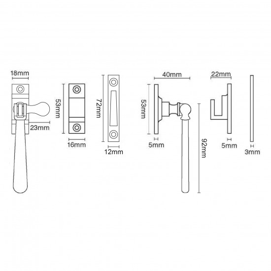 Croft 1851 Casement Fastener