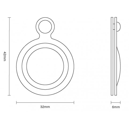 Croft 2032 32mm Raised Edge Covered Escutcheon 