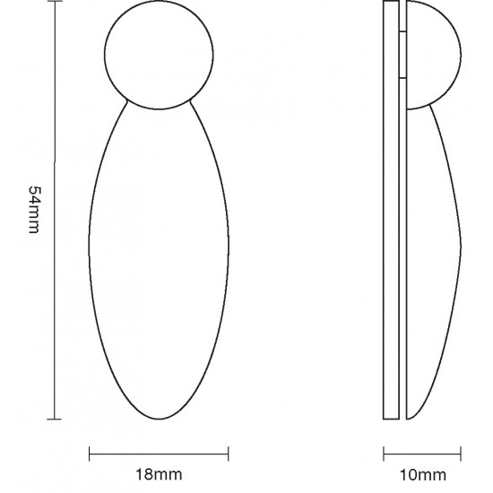 Croft 2065 55 x 18mm Peardrop Covered Escutcheon 