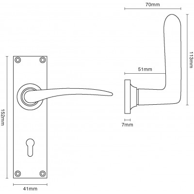 Croft 2070 Oaken Door handles on Backplate