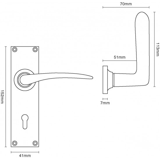 Croft 2070 Oaken Door handles on Backplate