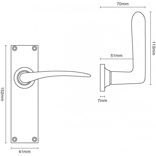 Croft 2070 Oaken Door handles on Backplate