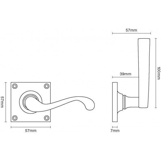 Croft Sheringham 2145 Lever on a 57mm Square Face Fixed Rose