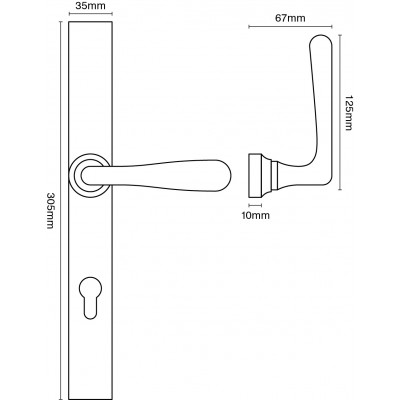 Croft 2228 Elegance Multipoint Door Handle