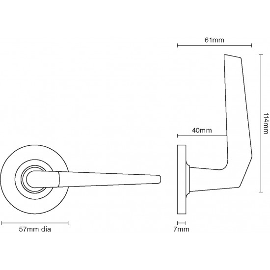 Croft 251 Brockton Lever on Covered Rose 