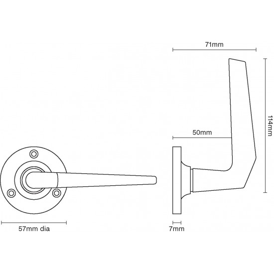 Croft Brockton 251R Lever on a 57mm Round Face Fixed Rose