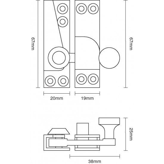 Croft 2825 Straight Arm Sash Window Fastener