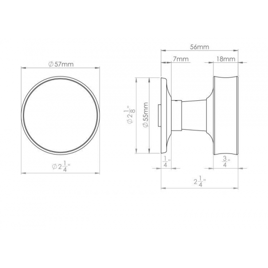 Croft Fluted Mortice 57mm Door Knob on a Concealed Fix Rose