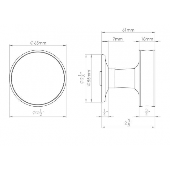 Croft Fluted Mortice 65mm Door Knob on a Concealed Fix Rose