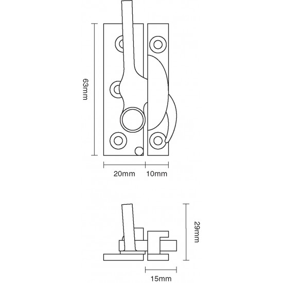 Croft 3466 Ball End Claw Sash Window Fastener