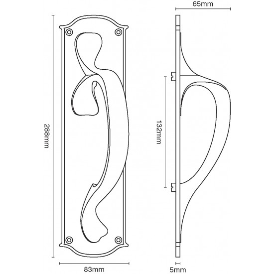 Croft 4130 Ornate Pull Handle on a Plate