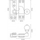 Croft 4150 Large Straight Arm Sash Window Fastener - White Knob