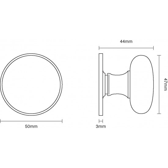 Croft 4160 Pair Plain Mortice Door Knob