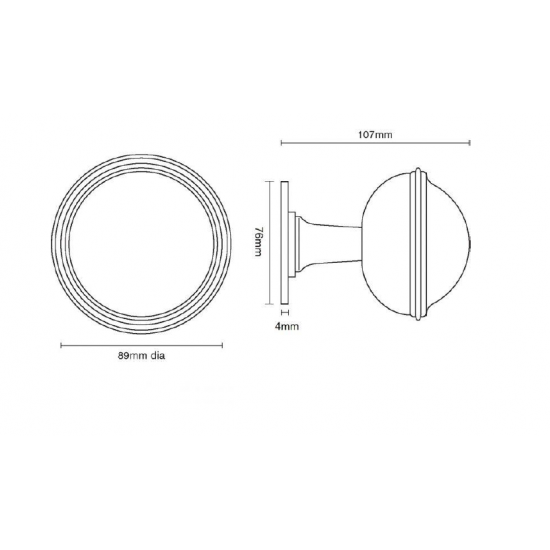 Croft 4175 Plain Round Centre Door Knob