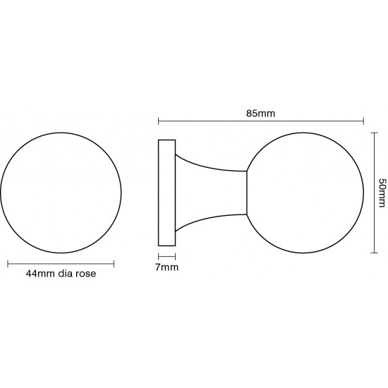 Croft 4204 Paterdale Door Knob Concealed Fix Rose