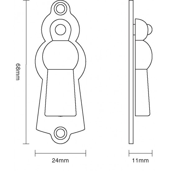 Croft 4560 68 x 24mm Marlsborough Escutcheon 