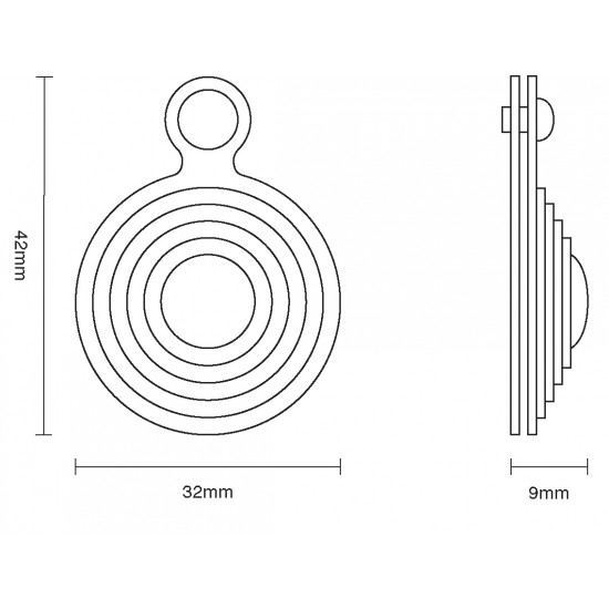 Croft 4565 32mm Reeded Covered Escutcheon 