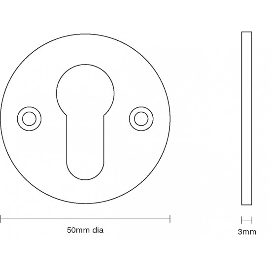 Croft 4573 50mm Euro Profile Escutcheon 