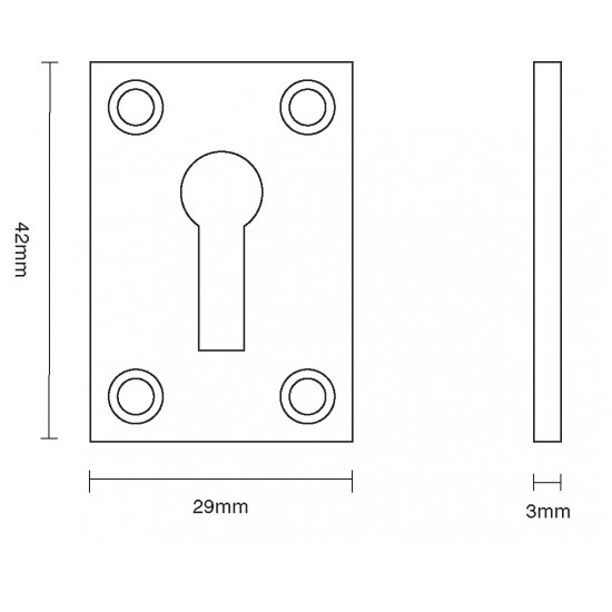 Croft 4574 42 x 29mm Plain Oblong Escutcheon