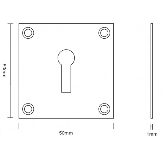 Croft 4575 50 x 50mm Square Escutcheon