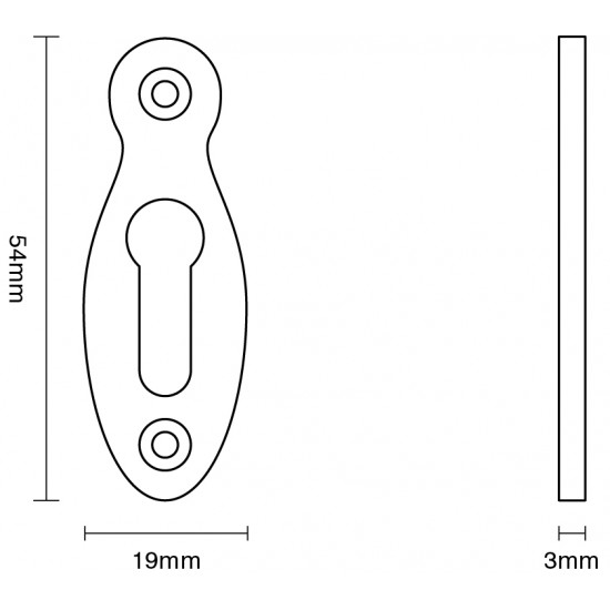 Croft 4578 54 x 19mm Open Peardrop Escutcheon 