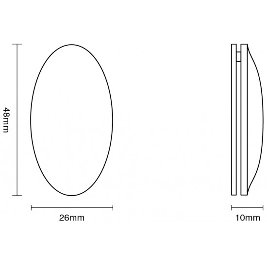 Croft 4582 48mm Raised Oval Covered Escutcheon