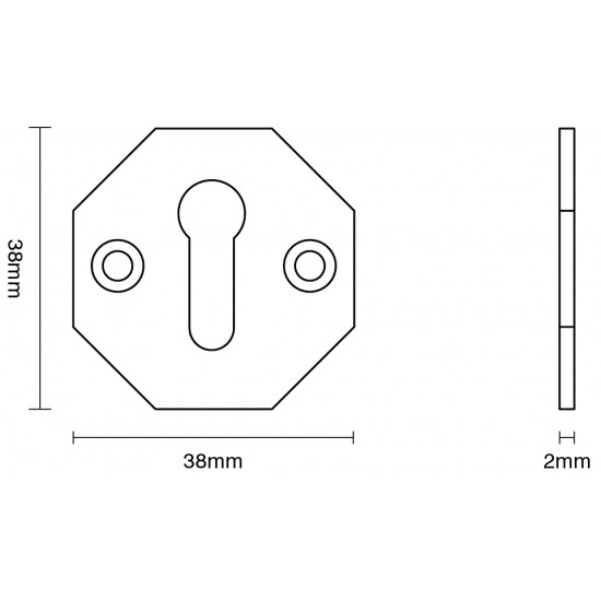 Croft 4583 38mm Octagonal Escutcheon