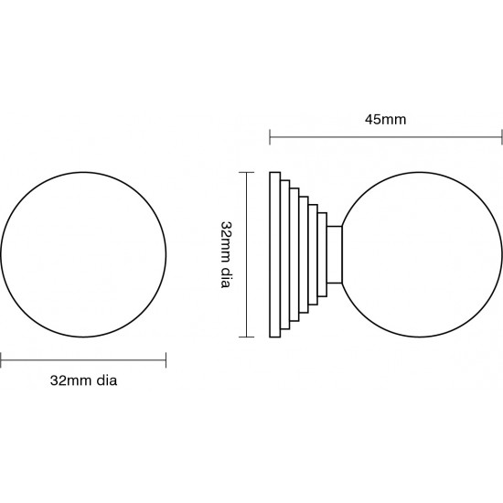 Croft 5102 Ball & Step Cupboard Knob - 32mm