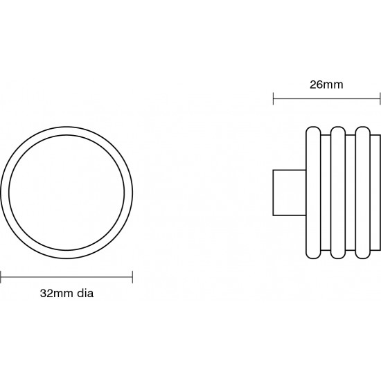 Croft 5104 Rutland Cupboard Knob - 32mm