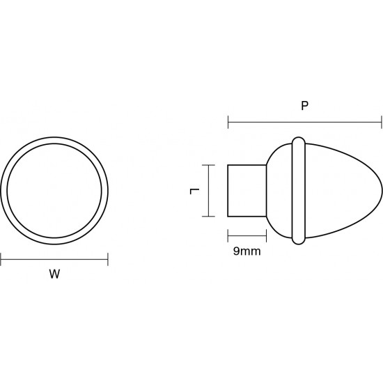 Croft 5106 Acorn Cupboard Knob - 25mm