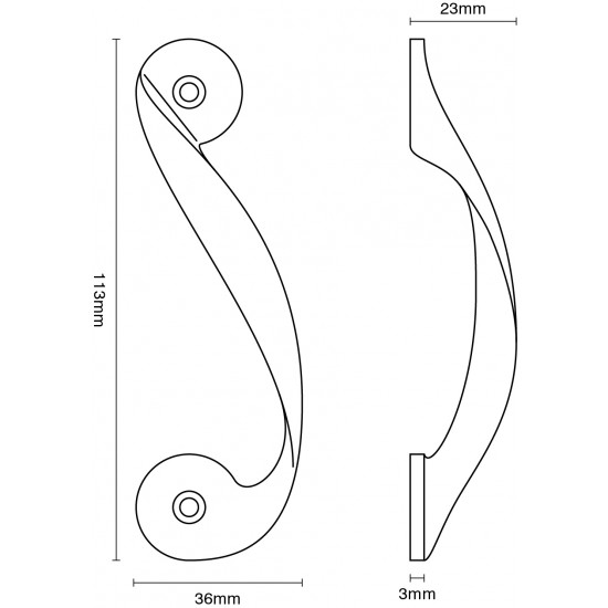 Croft 5207 Twisting 113mm Cabinet Handle